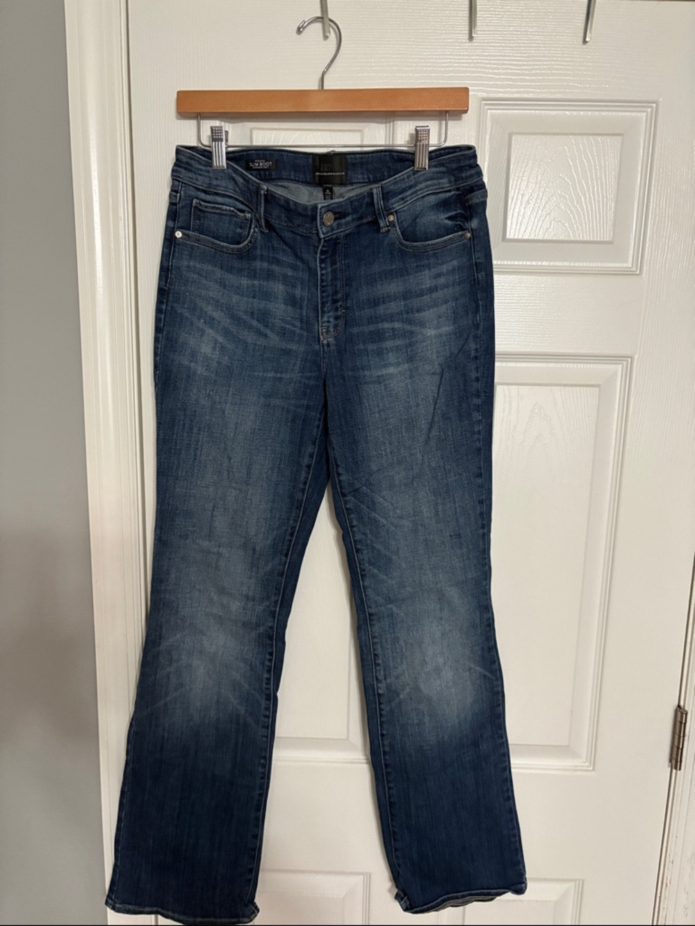 White House Black Market Dark Blue Slim Boot-Cut Mid Rise Jeans